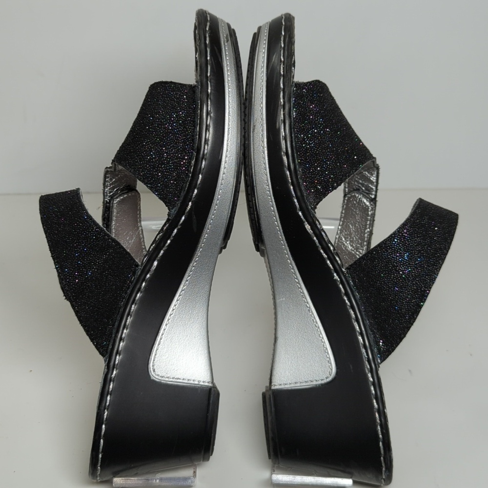 Alegria by PG Lite Loti Glitteroti sparkle wedge sandals womans size 7-7.5 EU 37 - Picture 9 of 16